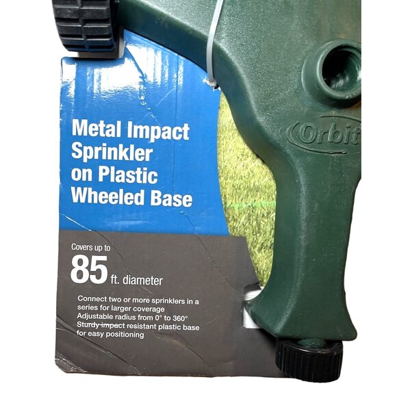 Orbit Impact Sprinkler Premium Plastic Metal Wheeled Base Coverage Up To 85 Ft - Picture 8 of 13